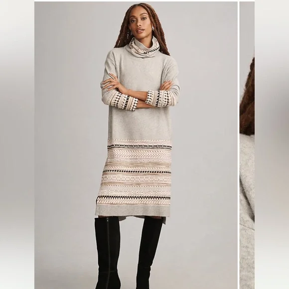 Anthropologie Daily Practice Anthropologie Turtleneck Sweater Dress Medium C92 - Picture 1 of 16